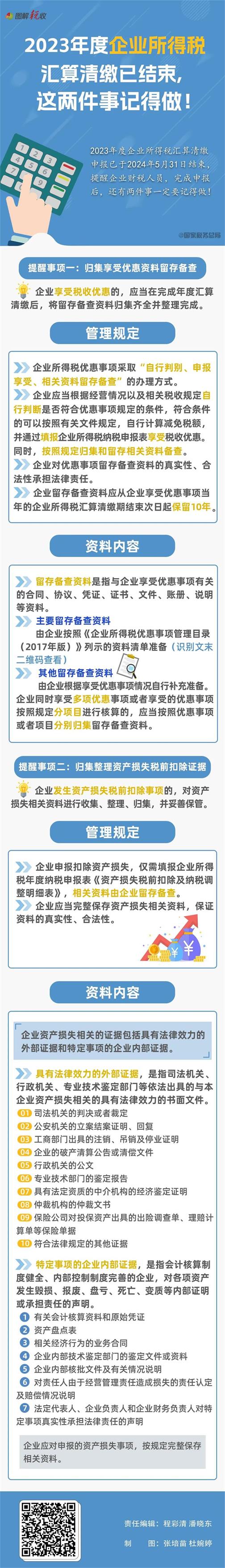 2023年度企業(yè)所得稅匯算清繳已結束，這兩件事記得做！