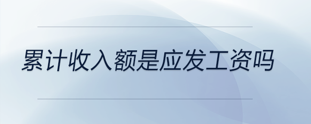 累計(jì)收入額是應(yīng)發(fā)工資嗎