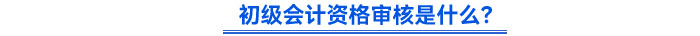 初級會計(jì)資格審核是什么？