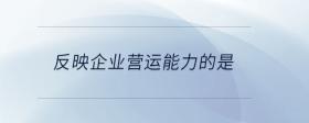 反映企業(yè)營運(yùn)能力的是