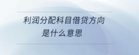 利潤分配科目借貸方向是什么意思