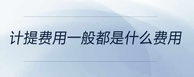 計提費用一般都是什么費用