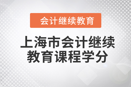 2024年上海市會(huì)計(jì)繼續(xù)教育課程學(xué)分