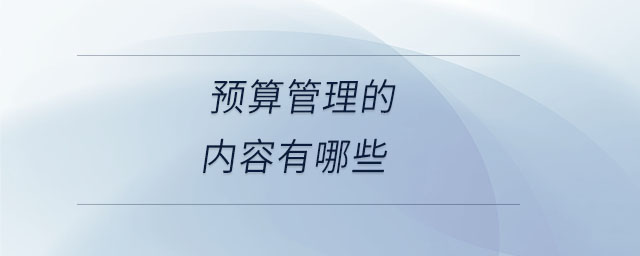 預(yù)算管理的內(nèi)容有哪些