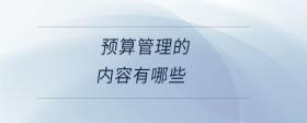 預(yù)算管理的內(nèi)容有哪些