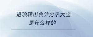 進(jìn)項(xiàng)轉(zhuǎn)出會(huì)計(jì)分錄大全是什么樣的