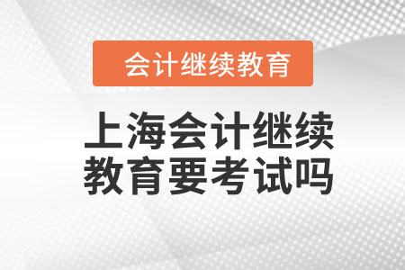 上海2024年會計繼續(xù)教育要考試嗎？