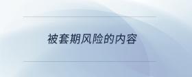 被套期風(fēng)險的內(nèi)容