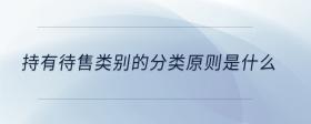 持有待售類別的分類原則是什么