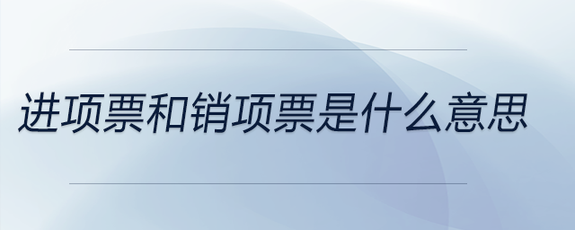 進項票和銷項票是什么意思