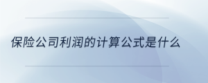 保險(xiǎn)公司利潤的計(jì)算公式是什么