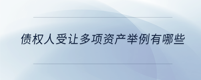 債權(quán)人受讓多項(xiàng)資產(chǎn)舉例有哪些