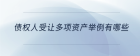 債權(quán)人受讓多項(xiàng)資產(chǎn)舉例有哪些