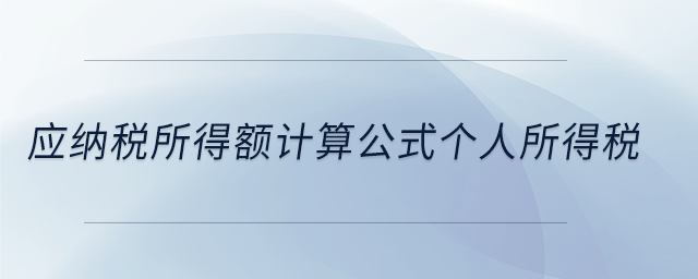 應(yīng)納稅所得額計算公式個人所得稅
