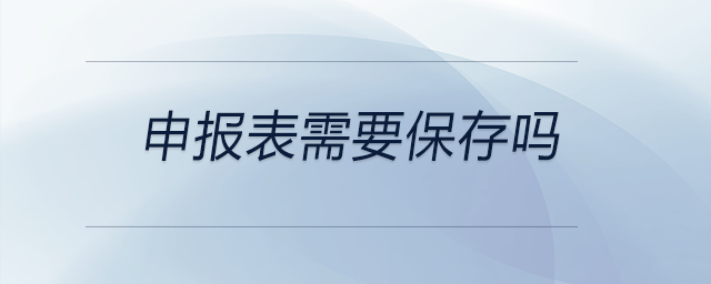 申報(bào)表需要保存嗎