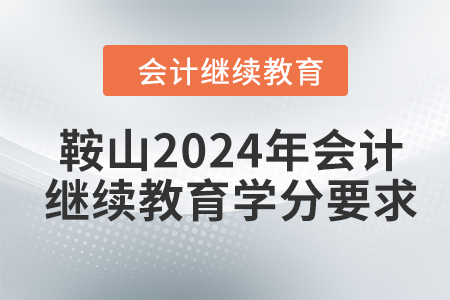 鞍山東奧2024年會計人員繼續(xù)教育學分要求