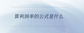 算利潤率的公式是什么