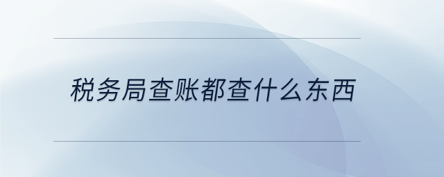 稅務(wù)局查賬都查什么東西