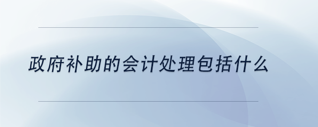 中級(jí)會(huì)計(jì)政府補(bǔ)助的會(huì)計(jì)處理包括什么