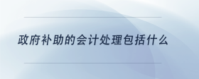 政府補(bǔ)助的會(huì)計(jì)處理包括什么
