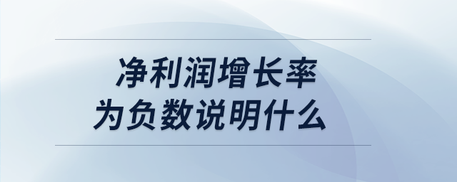 凈利潤增長率為負(fù)數(shù)說明什么