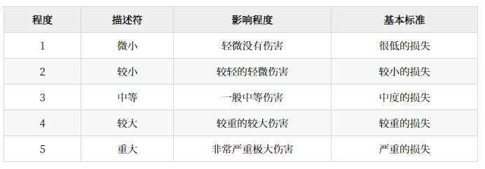 風險可能產(chǎn)生的影響的排序及標準