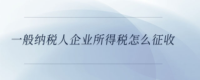 一般納稅人企業(yè)所得稅怎么征收