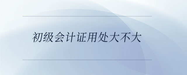 初級會計證用處大不大