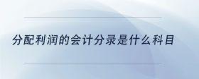 分配利潤的會(huì)計(jì)分錄是什么科目