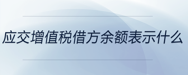 應交增值稅借方余額表示什么