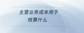 主營業(yè)務成本用于核算什么