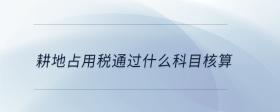 耕地占用稅通過什么科目核算