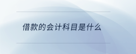 借款的會計科目是什么