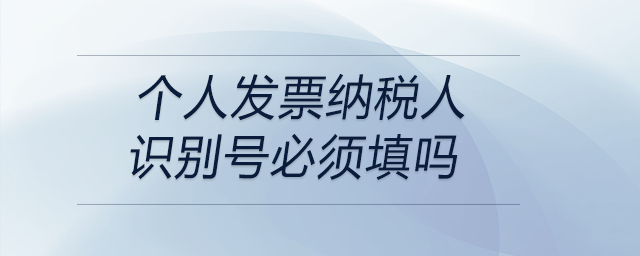 個(gè)人發(fā)票納稅人識(shí)別號(hào)必須填嗎