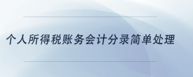 個(gè)人所得稅賬務(wù)會(huì)計(jì)分錄簡(jiǎn)單處理