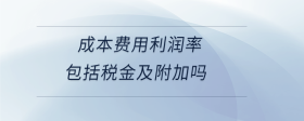 成本費(fèi)用利潤率包括稅金及附加嗎