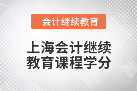 2024年上海會(huì)計(jì)人員繼續(xù)教育課程學(xué)分