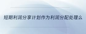 短期利潤分享計劃作為利潤分配處理么