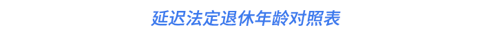 延遲法定退休年齡對(duì)照表