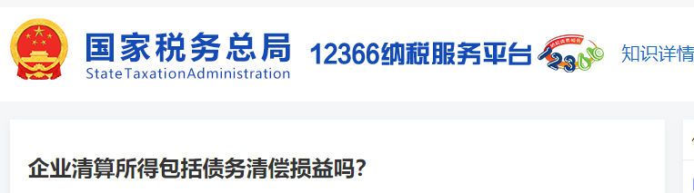 企業(yè)清算所得包括債務(wù)清償損益嗎