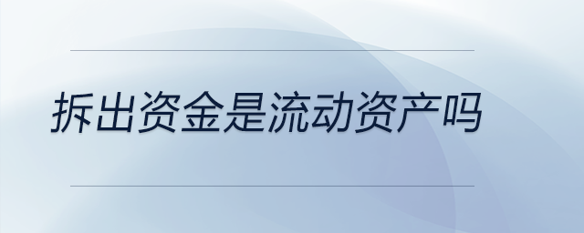 拆出資金是流動(dòng)資產(chǎn)嗎