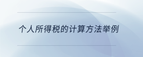 個(gè)人所得稅的計(jì)算方法舉例