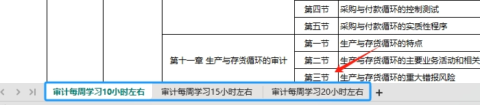 審計預(yù)習(xí)計劃切換
