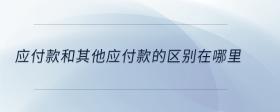 應(yīng)付款和其他應(yīng)付款的區(qū)別在哪里