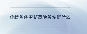 業(yè)績(jī)條件中非市場(chǎng)條件是什么