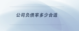 公司負債率多少合適