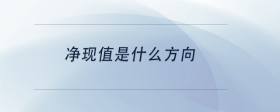 凈現(xiàn)值是什么方向