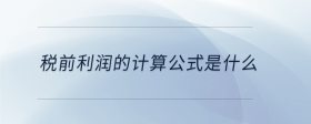 稅前利潤的計算公式是什么