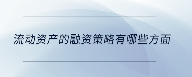 流動資產(chǎn)的融資策略有哪些方面