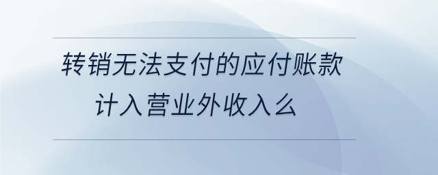 轉(zhuǎn)銷(xiāo)無(wú)法支付的應(yīng)付賬款計(jì)入營(yíng)業(yè)外收入么